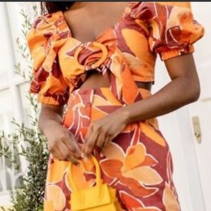 Zara Multicolored Crop Top and Short Set Size M